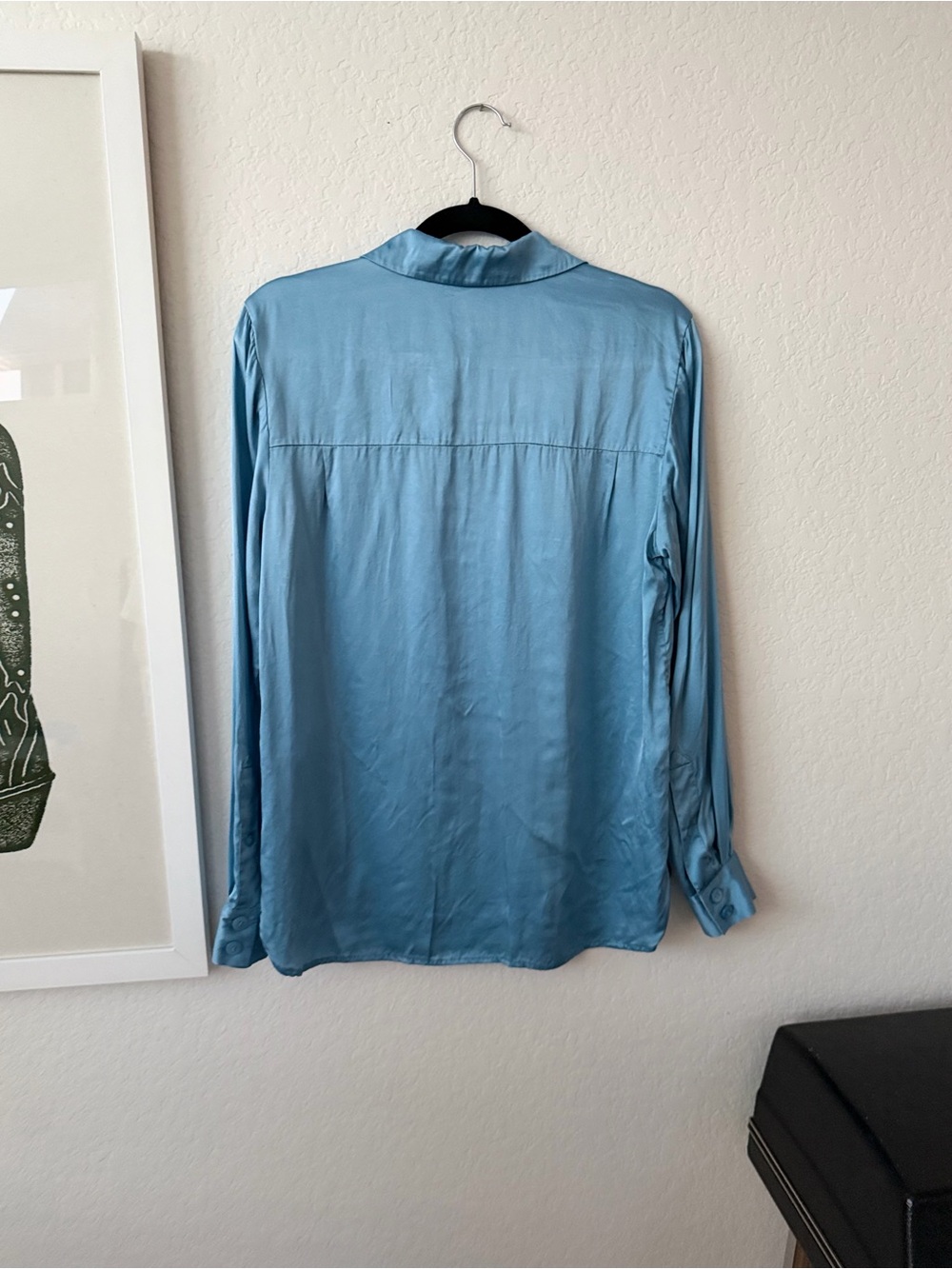Blue 100% Silk Button-Up Shirt - Pendleton - Picture 4 of 4